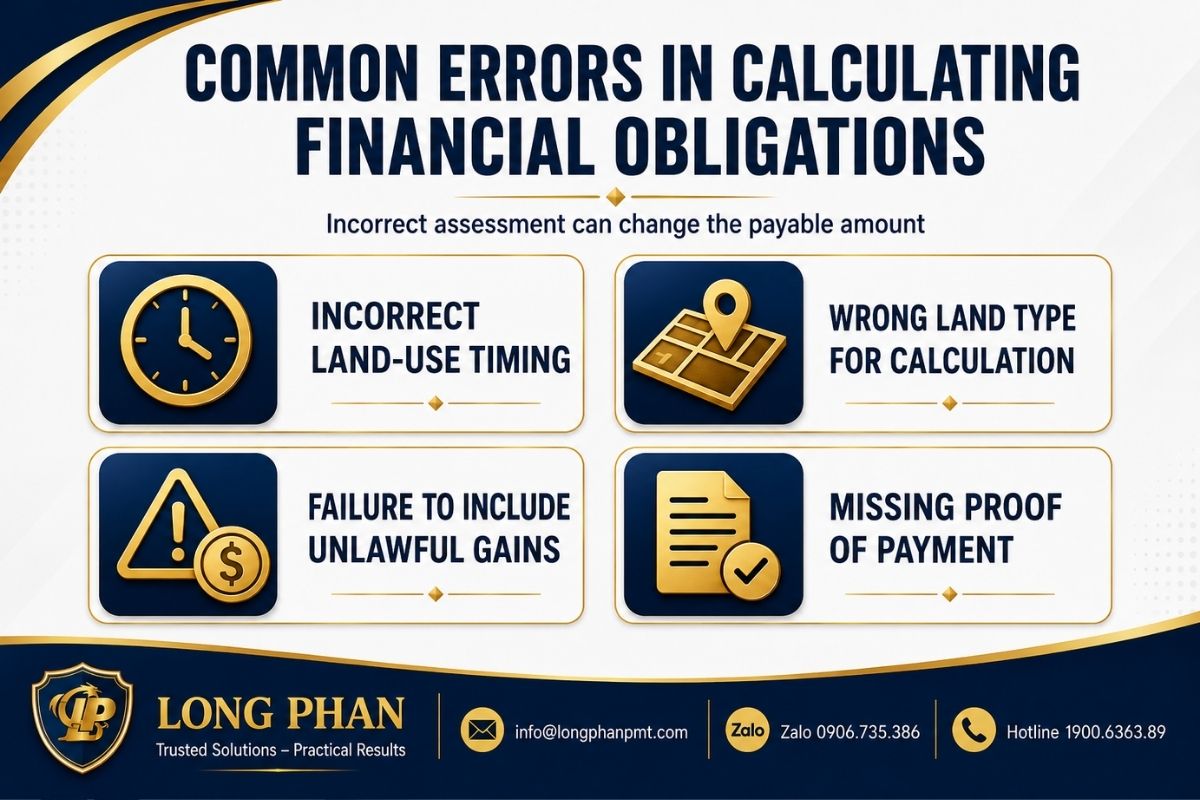 Common errors when calculating land financial obligations may change the amount payable.