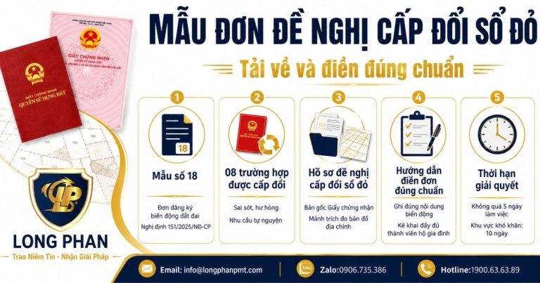 Mẫu đơn đề nghị cấp đổi sổ đỏ và hướng dẫn điền đúng.