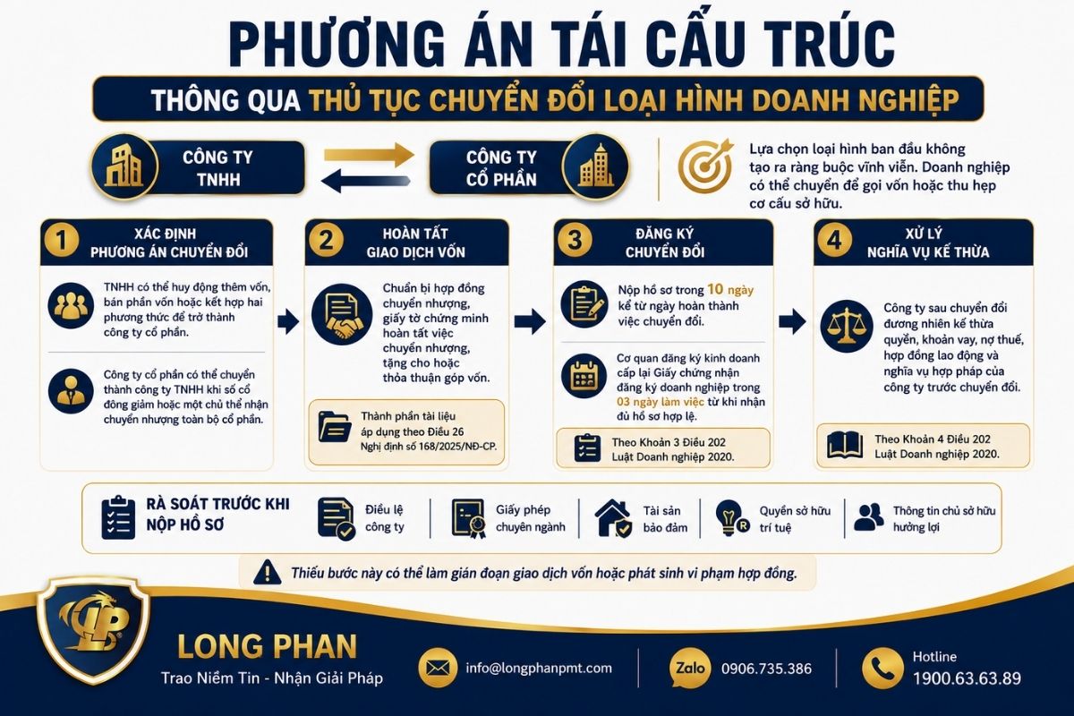 Phương án tái cấu trúc thông qua thủ tục chuyển đổi loại hình doanh nghiệp