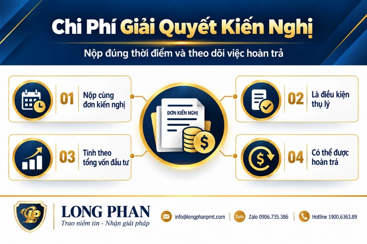 Chi phí kiến nghị kết quả lựa chọn nhà đầu tư, thời điểm nộp và hoàn trả.
