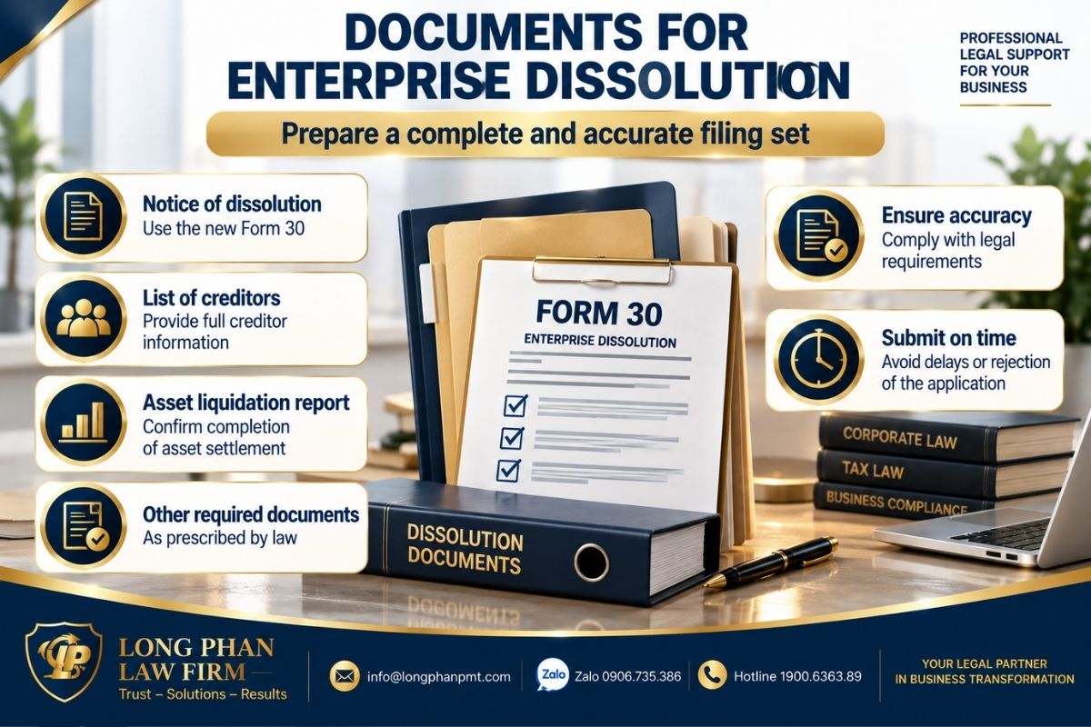 New enterprise dissolution documents using Form 30 and creditor information