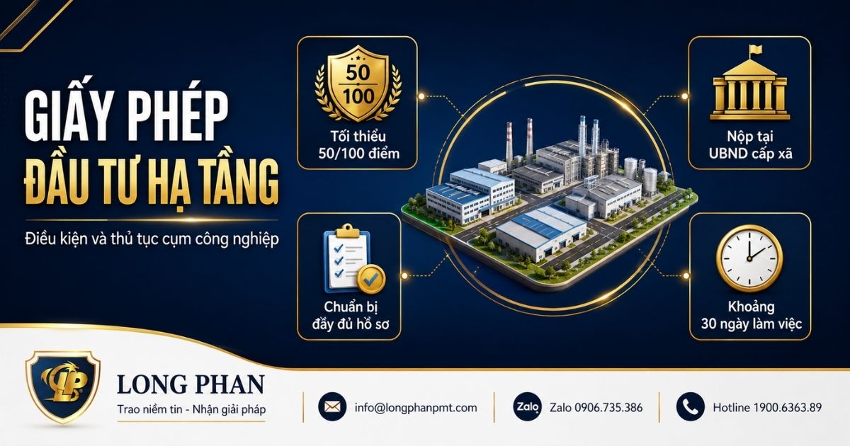 Giấy phép đầu tư hạ tầng cụm công nghiệp về điều kiện, hồ sơ và trình tự thực hiện.