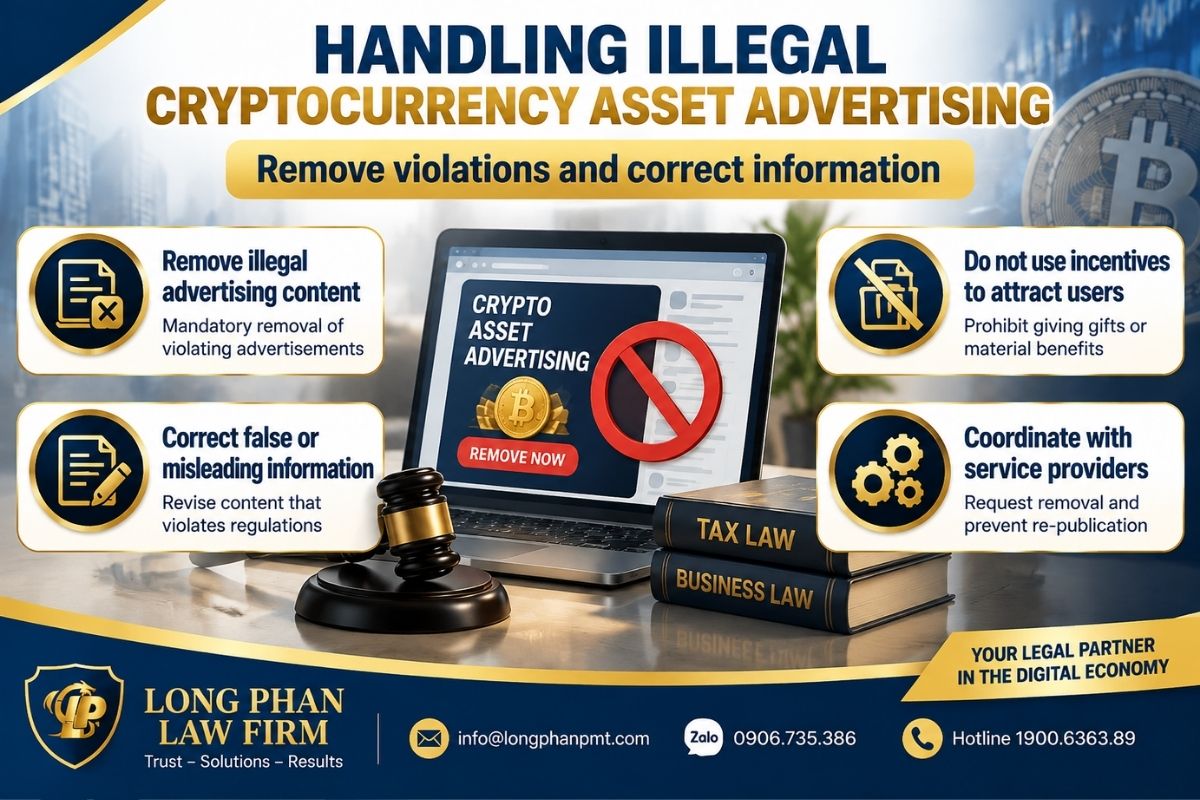 Handling cryptocurrency advertising violations through correction and removal measures