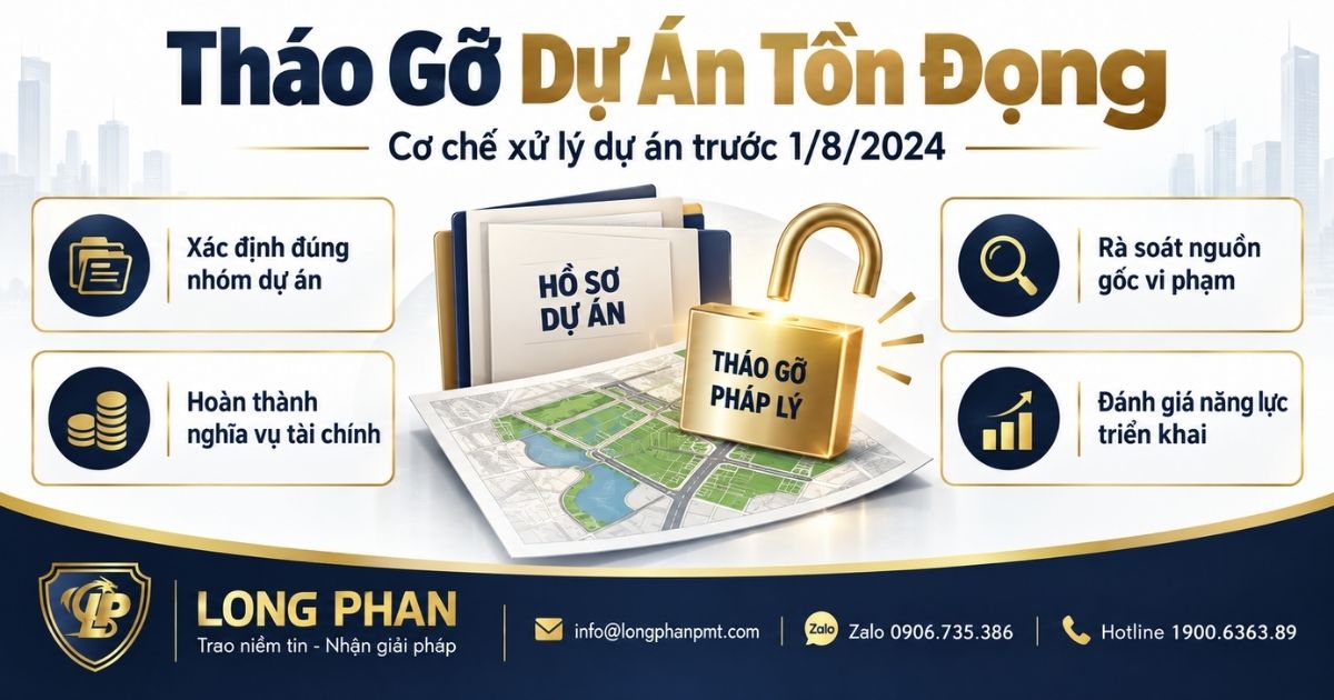Tháo gỡ dự án tồn đọng, kéo dài trước 1/8/2024 theo điều kiện và nhóm dự án được xem xét.