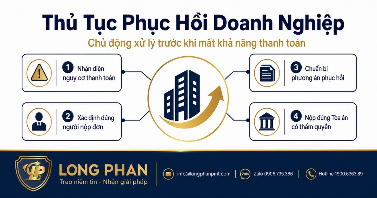 Thủ tục phục hồi doanh nghiệp 2026 và thời điểm chủ động nộp đơn yêu cầu phục hồi.