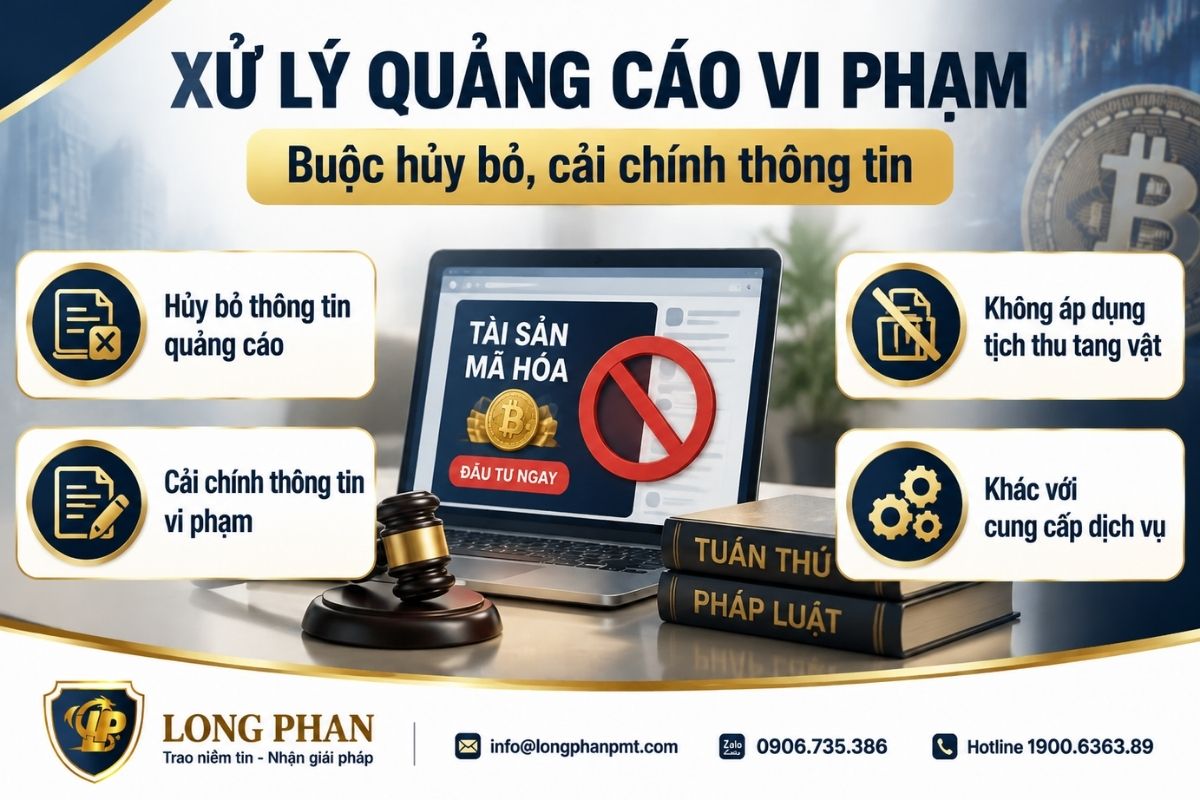 Biện pháp hủy bỏ và cải chính thông tin quảng cáo tài sản mã hóa vi phạm